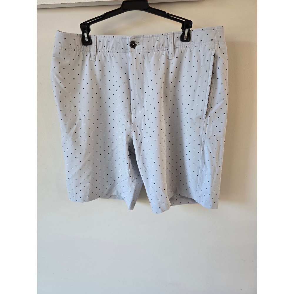 Under Armour Mens Golf Shorts Size 36 Gray Blue Geometric Micro Dot Performance